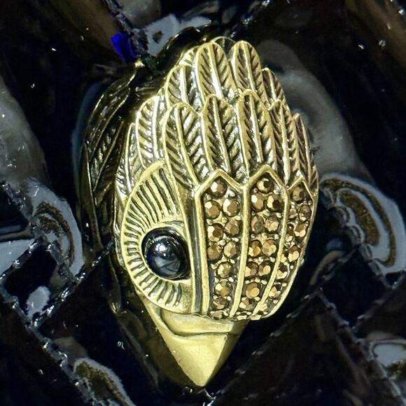 New Kurt Geiger Kensington Star Crossbody Chain Mini Bag Quilted Patent Leather - Picture 15 of 16